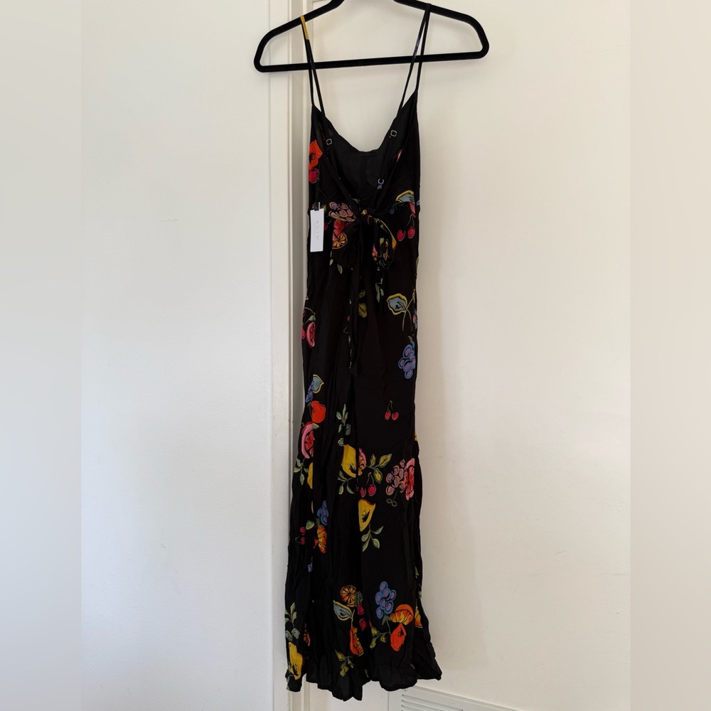 NEW Women’s Astr Black Maxi Dress with Colorful Mixed Fruit Design - Picture 3 of 16